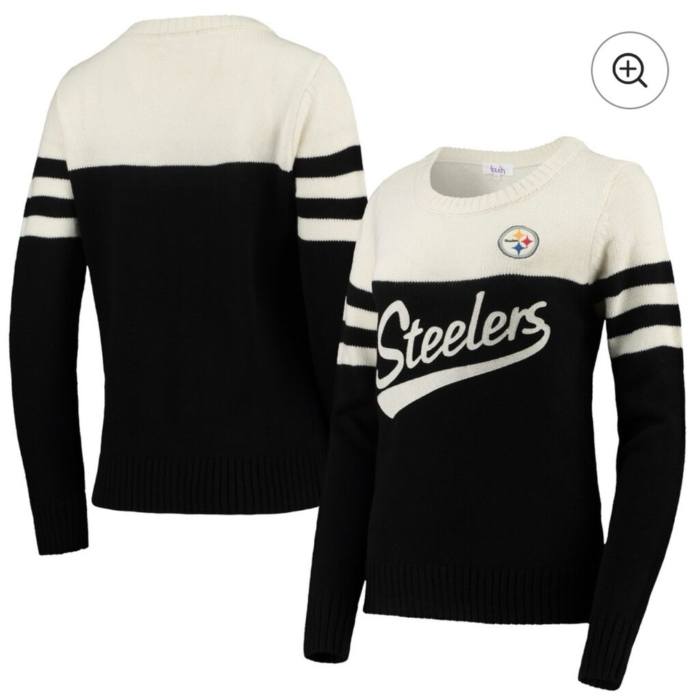 NFL Officially Licensed Pittsburgh Steelers Women’s Sweater Black White Size L